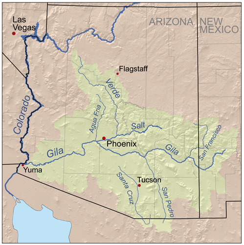 Map of the Gila River watershed | Wikimedia Commons