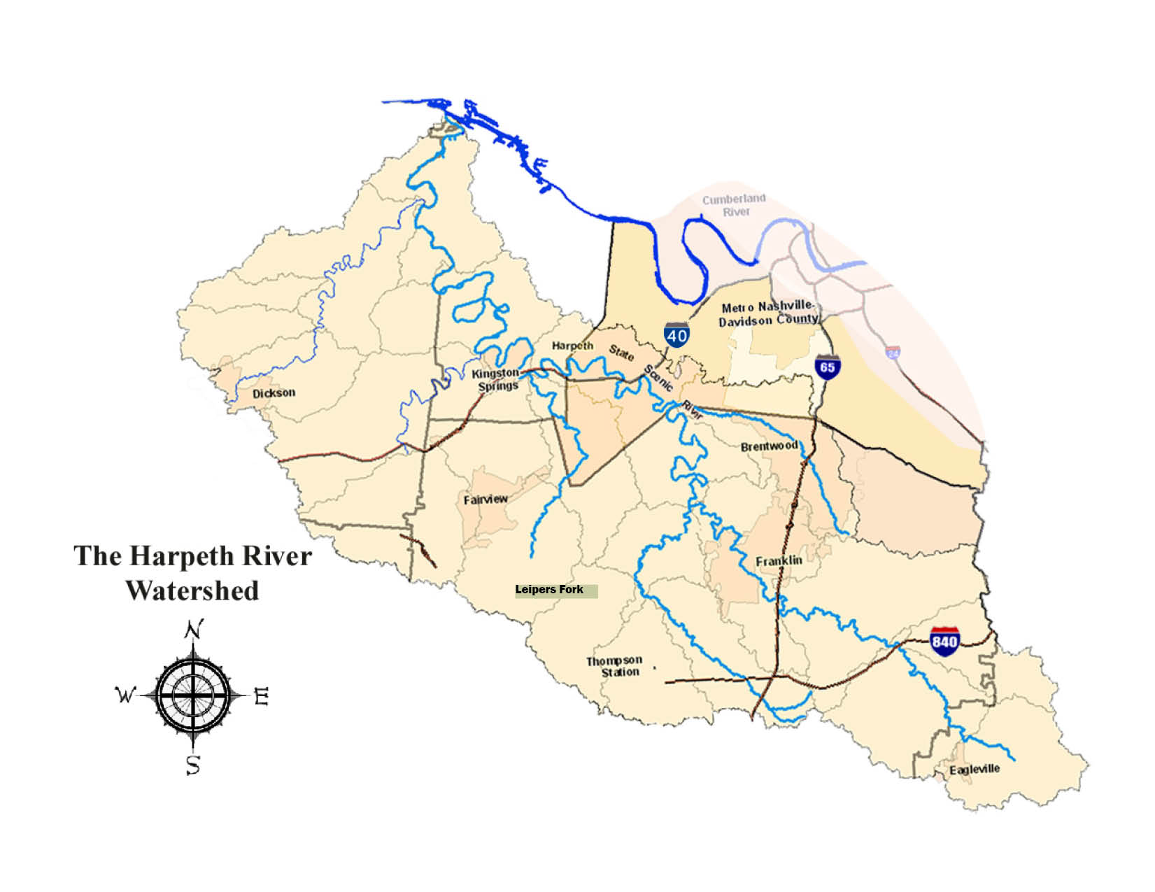 Map of the Harpeth River Watershed | Harpeth River Watershed Association