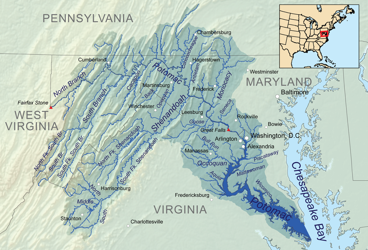 Potomac River map | Wikimedia