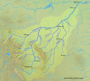 Map of the Yellowstone River watershed | Wikimedia CC