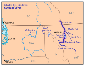 Map of the Flathead River drainage basin | Wikimedia