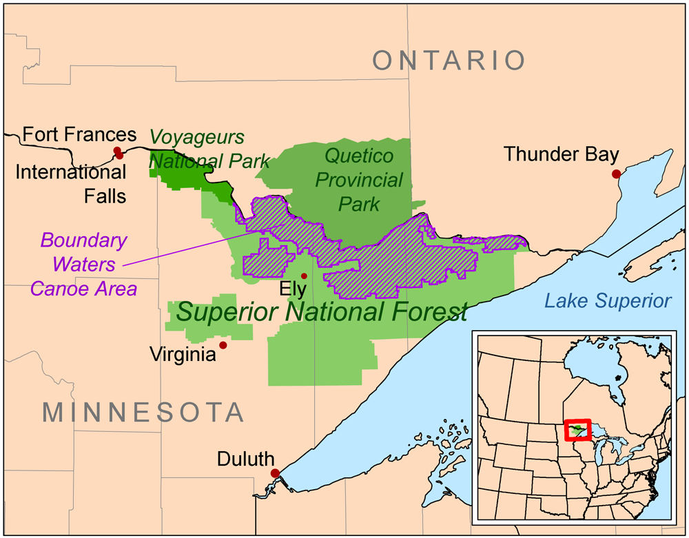 The Boundary Waters Canoe Area Wilderness within the Superior National Forest | WIkimedia