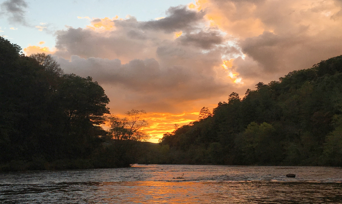 Tuckasegee River, a tributary of the Little Tennessee River, at sunset | JCTDA