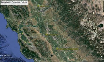 Map of California's Central Valley Floodplain project locations.