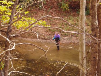 Vivian Owens moving the Russell Fork River. | Gary Buffington