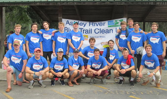 Volunteers from PIKE Fraternity at the College of Charleston suited up and ready for action. | Lowell George