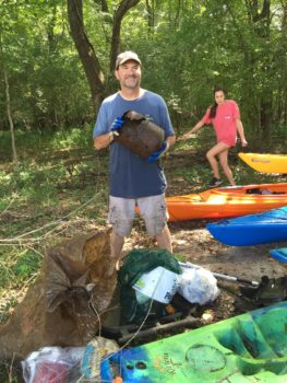 Chris William's catch of the day, a rusted out propane tank. | Gerrit Jobsis