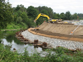 The emergency mega levee on the Green River.