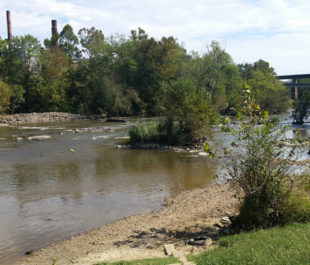 The Haw River runs free at the former location of Granite Mill Dam. | Erin McCombs