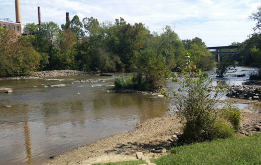 The Haw River runs free at the former location of Granite Mill Dam. | Erin McCombs