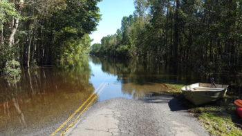 Flooding of the Waccamaw River at Pitch Landing SC thanks to Hurricane Matthew. | Laila Johnston