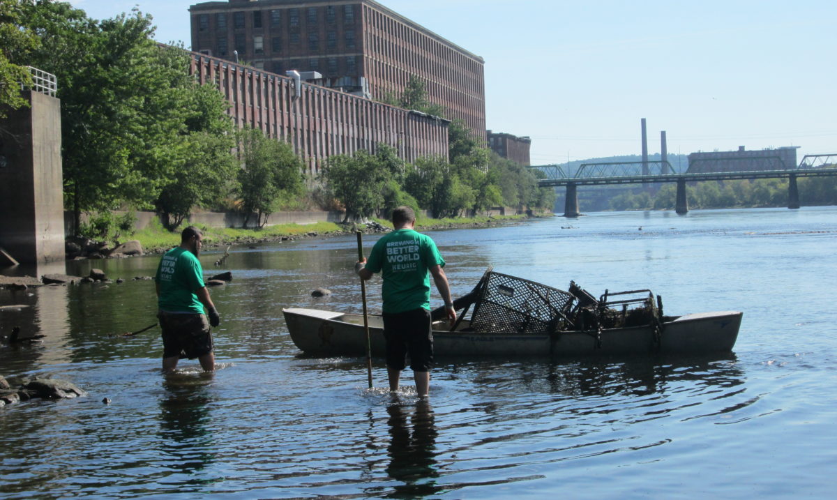 Keurig Green Mountain, Inc. employees teamed up with Clean River Project to clean up the Merrimack River in Lawrence, MA. | Lowell George