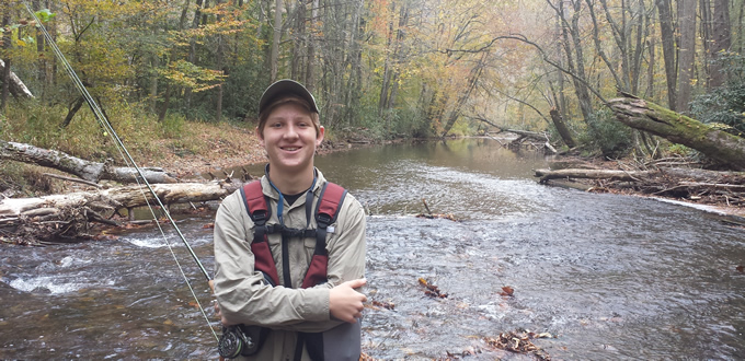 Luke on the Davidson River. | Steve White