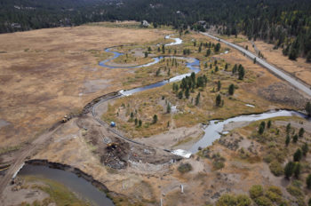 Drone aerial photo of the Hope Valley restoration project. | Daniel Nylen