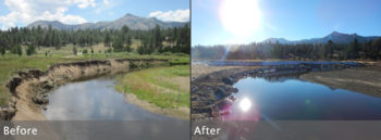 Hope Valley restoration before and after. | Julie Fair and Gavin Feiger