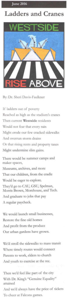 Dr. Sheri Davis-Faulkner poem published in the Historic Westside News in June 2016.