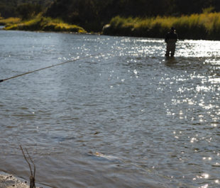 Louie Hena and his grandson fish the Rio Grande River. | Dana Romanoff