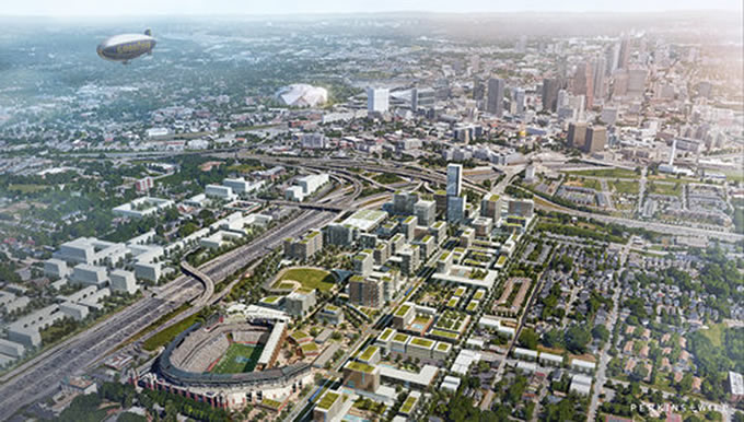 Arial view of a greener Atlanta | Turner Field Stadium Neighborhoods Livable Centers Initiative