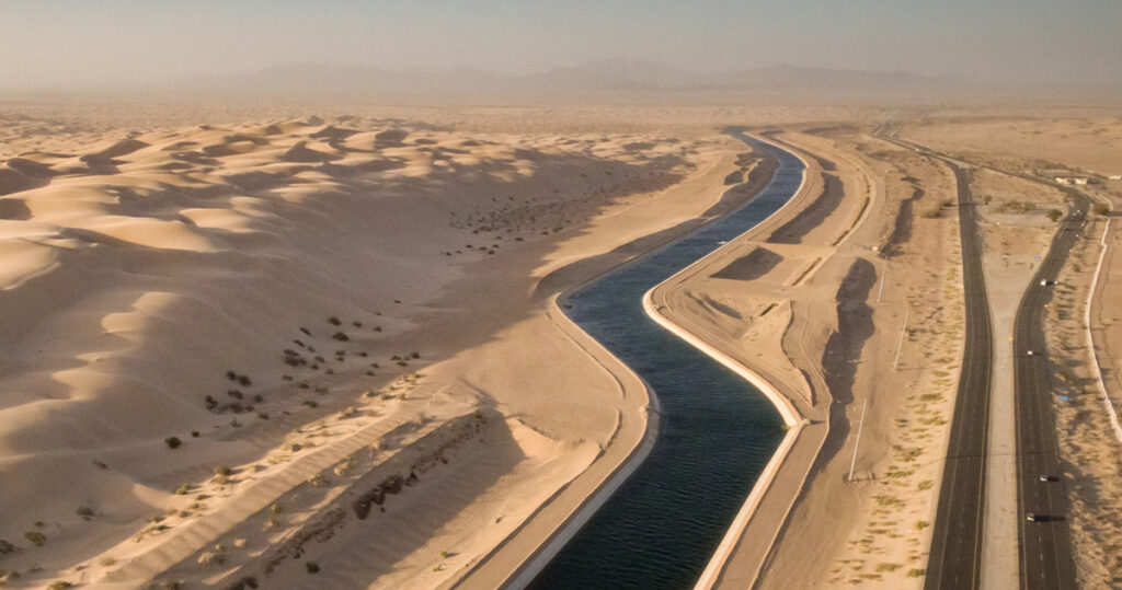 Canals of diverted Colorado River water run through the desert. | Photo: Justin Clifton