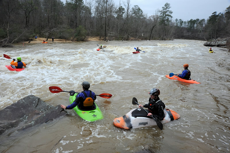 The Mulberry Fork is a popular whitewater kayaking destination in Cullman County, Alabama. |  Photo by Nelson Brooke