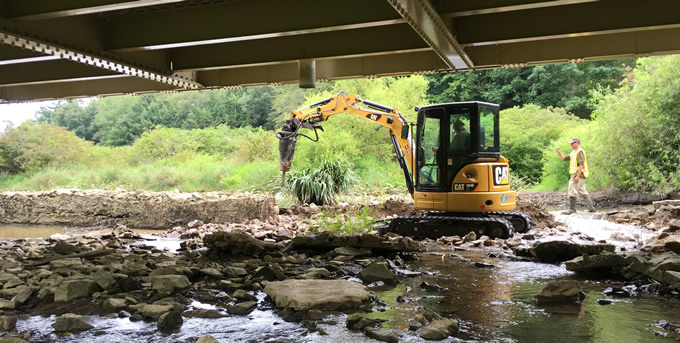 Eckenrode Dam removal on August 14, 2017