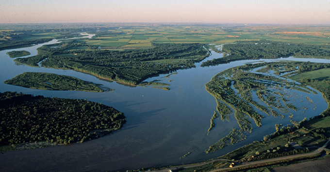 Confluence of the Missouri and Yellowstone rivers. | Larry Mayer