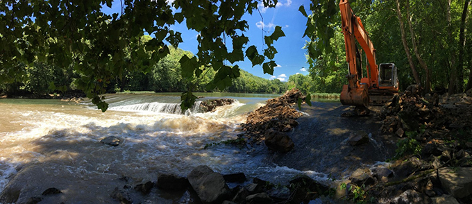 Roaring River construction | Mark Thurman, Tennessee Wildlife Resources Commission