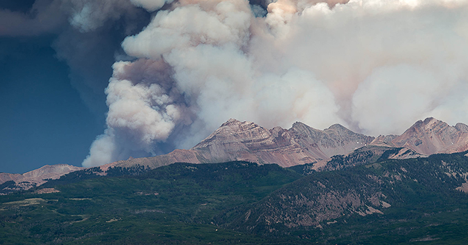Smoke can be seen coming from the 416 fire in San Juan National Forest, Durango, CO, on June 9th, 2018. | Dom Paulo [Flickr CC]