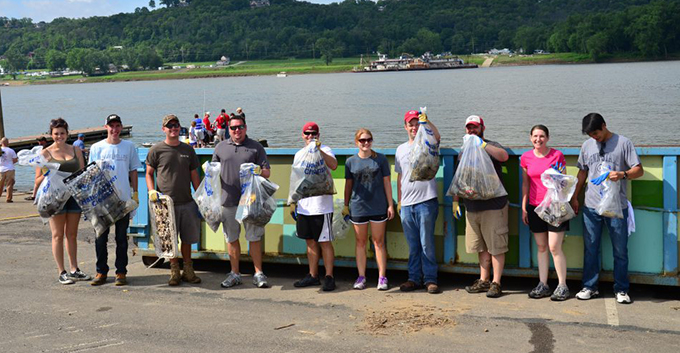 Ohio river sweep volunteers. | Ohio River Valley Water Sanitation Commission