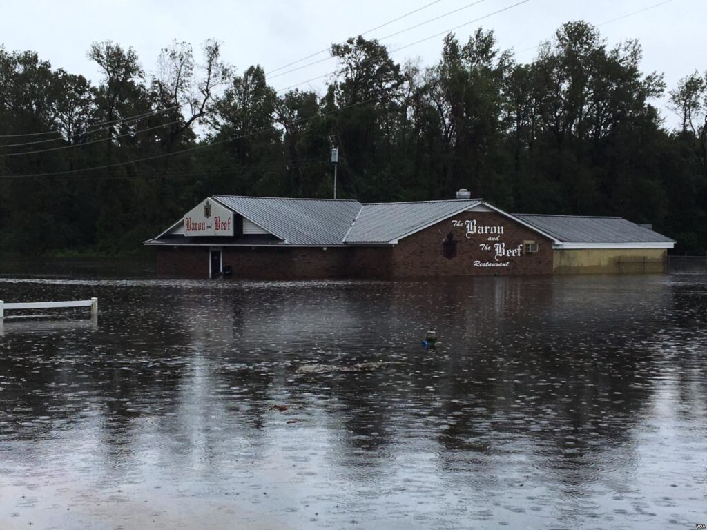 Neuse River flooding, photo from Voice of America