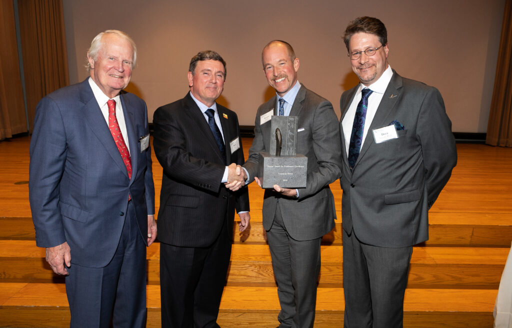 From left: Stroud Board Co-Chairman Rodman W. Moorhead III, American Rivers President and CEO Wm. Robert Irvin, Stroud Board Co-Chairman Charles Porter Schutt III, Stroud Director David B. Arscott. Photo: Gene Miller Photography