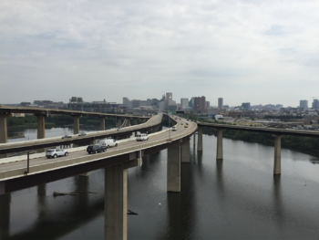 The ramp to Interstate 95 over the Middle Branch Patapsco River | Photo by Famartin