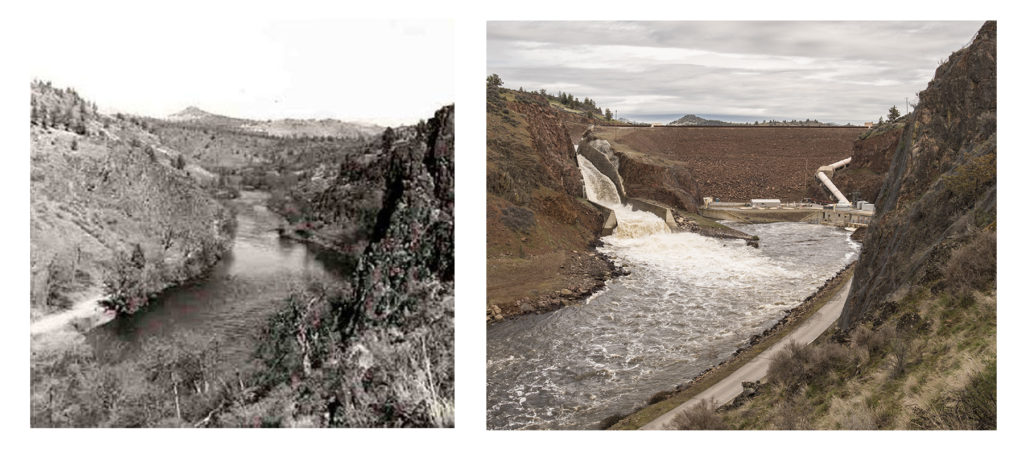 Iron Gate Dam then and now on the Klamath River | Photo by Daniel Nylen