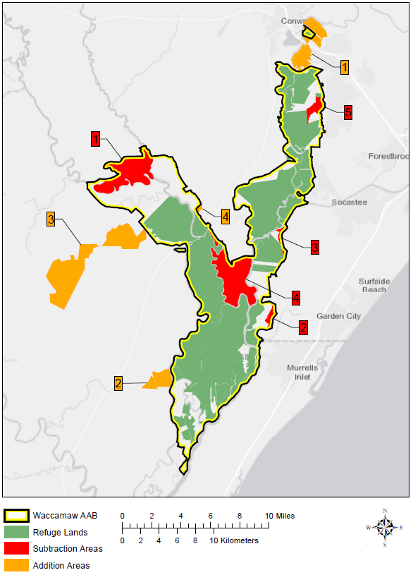 Map of Waccamaw National Wildlife Refuge with minor boundary modiciations | by USFWS/WNWRs