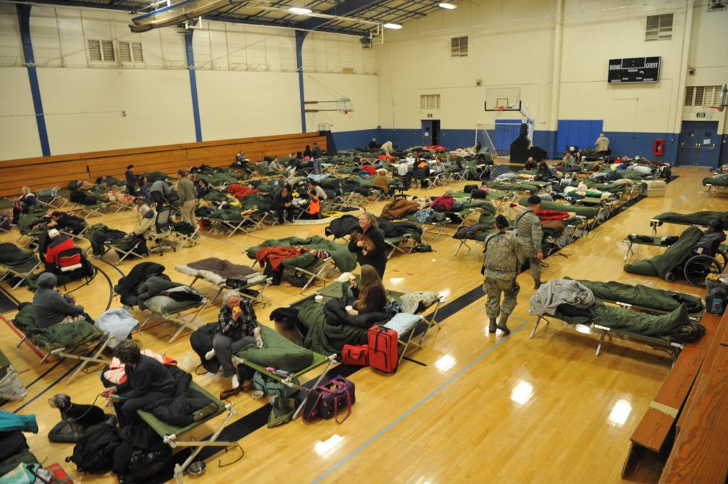 Evacuees affected by the Oroville spillway evacuation notice at Beale Air Force Base | Photo by U.S. Air Force Photo/Airman Tristan D. Viglianco