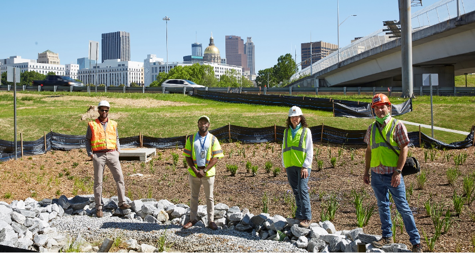Figure 2: GDOT Construction of Green Stormwater Infrastructure Retrofit in Intrenchment Creek Headwaters