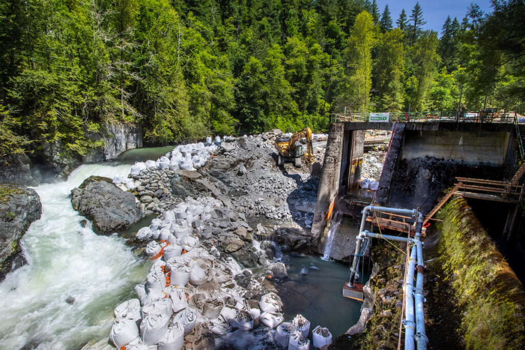 Removing the Middle Ford Dam on the Nooksack River | Photo by Brett Baunton