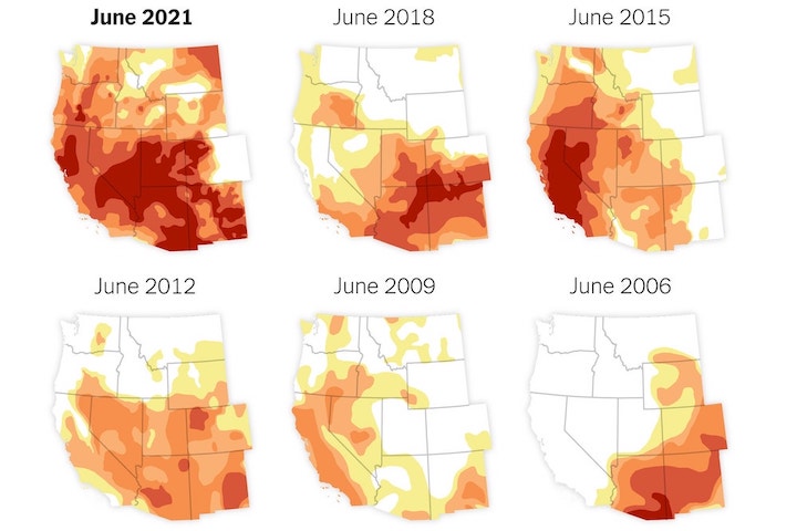 Western Drought Maps | Courtesy of New York Times