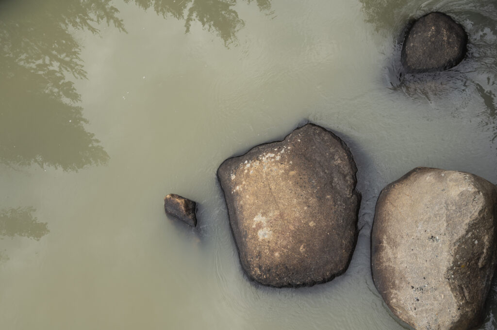 Murky water with rocks in the Colorado River | Photo by Tim Romano