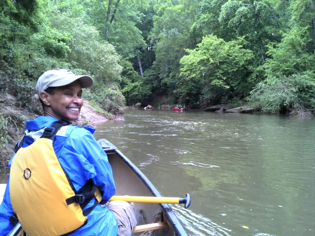 Dr. Jacqueline Echols on hte South River| Photo courtesy of SRWA