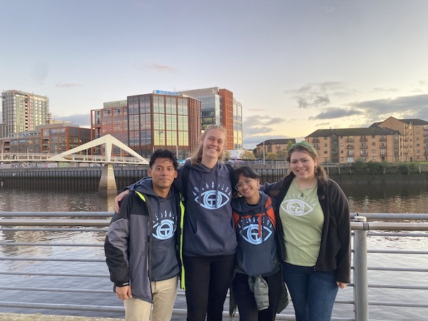 Earth Guardians from left to right, Tony Pérez Soto- Regional Director Co-Coordinator Marlow Baines- Youth Graduation Program Director Marian Mejia- Global Crew Director Rachel Spector - Earth Guardians Youth Director