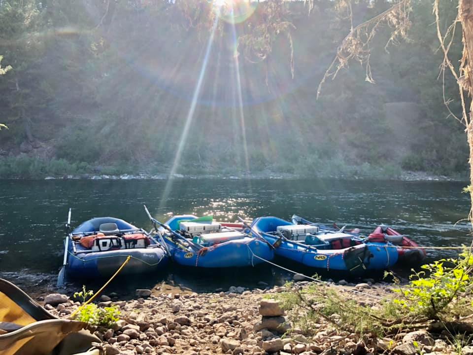 Rafts rigged to float the Blackfoot River