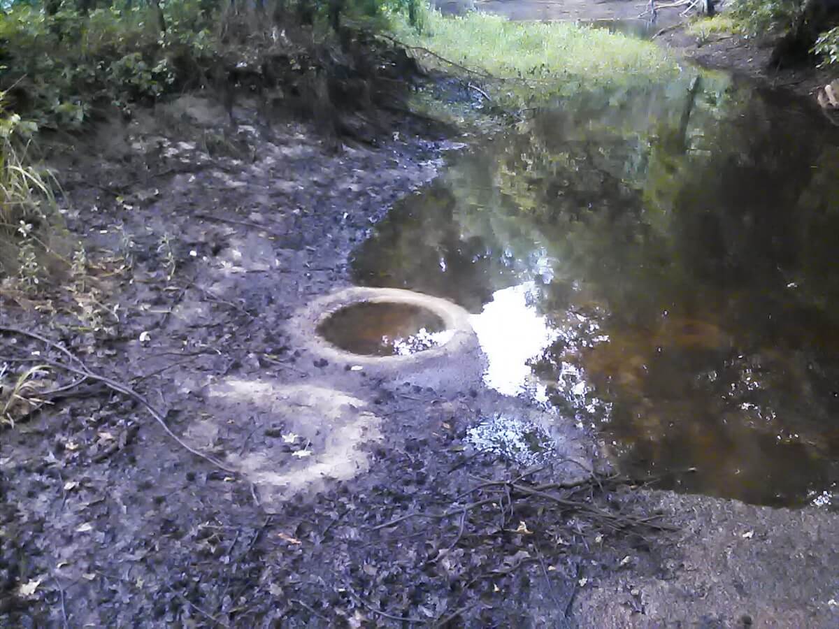 A fish spawning bed in the South Fork of the Edisto River dewatered by excessive withdrawals.