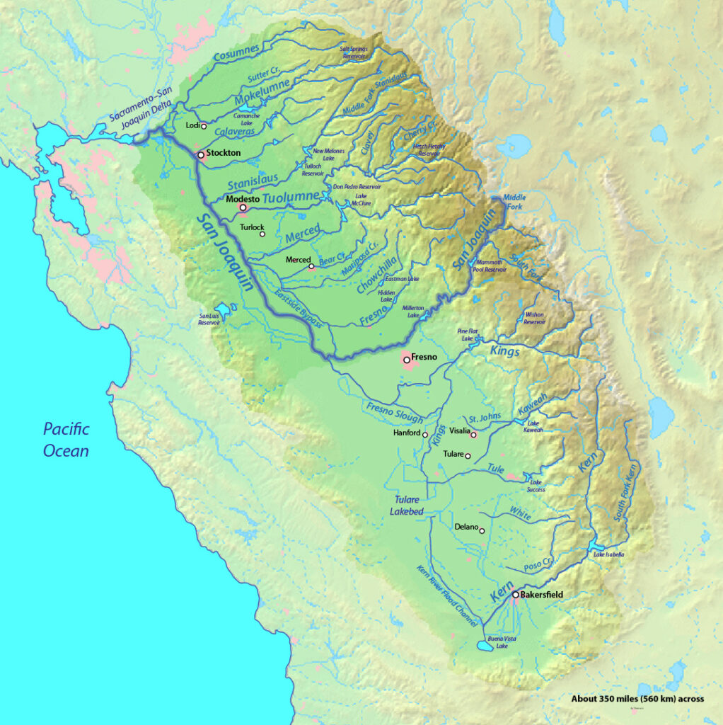 San Joaquin River watershed, including the Tulare Basin