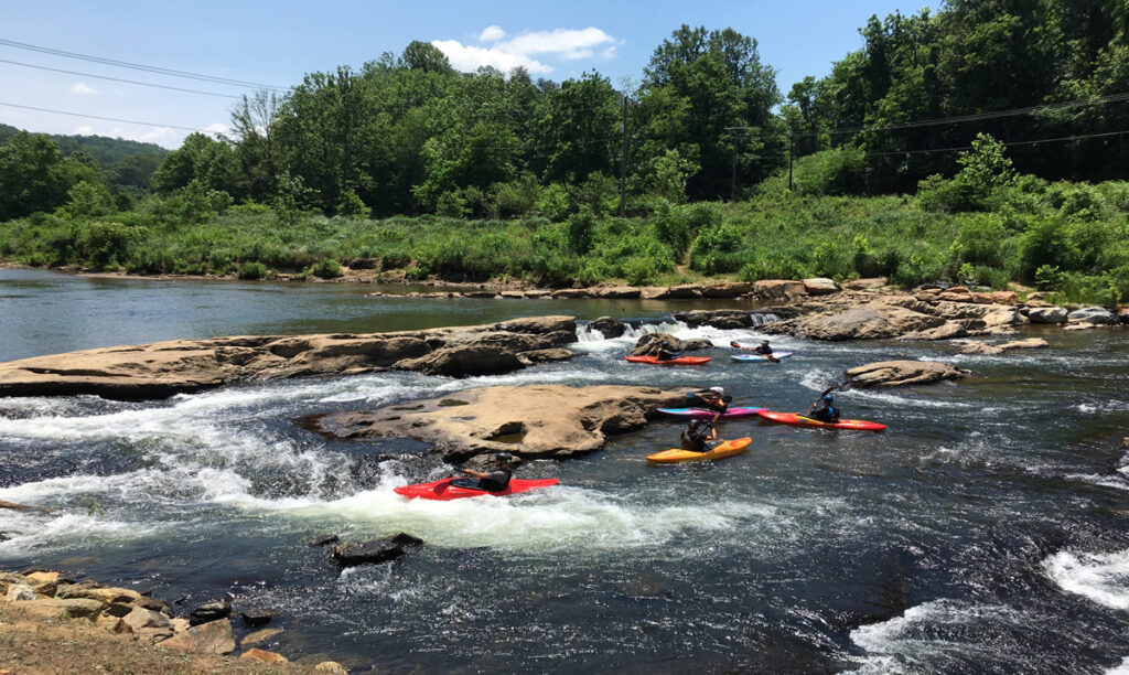 Kayaking on the Tuckasegee River, a tributary of the Little Tennessee