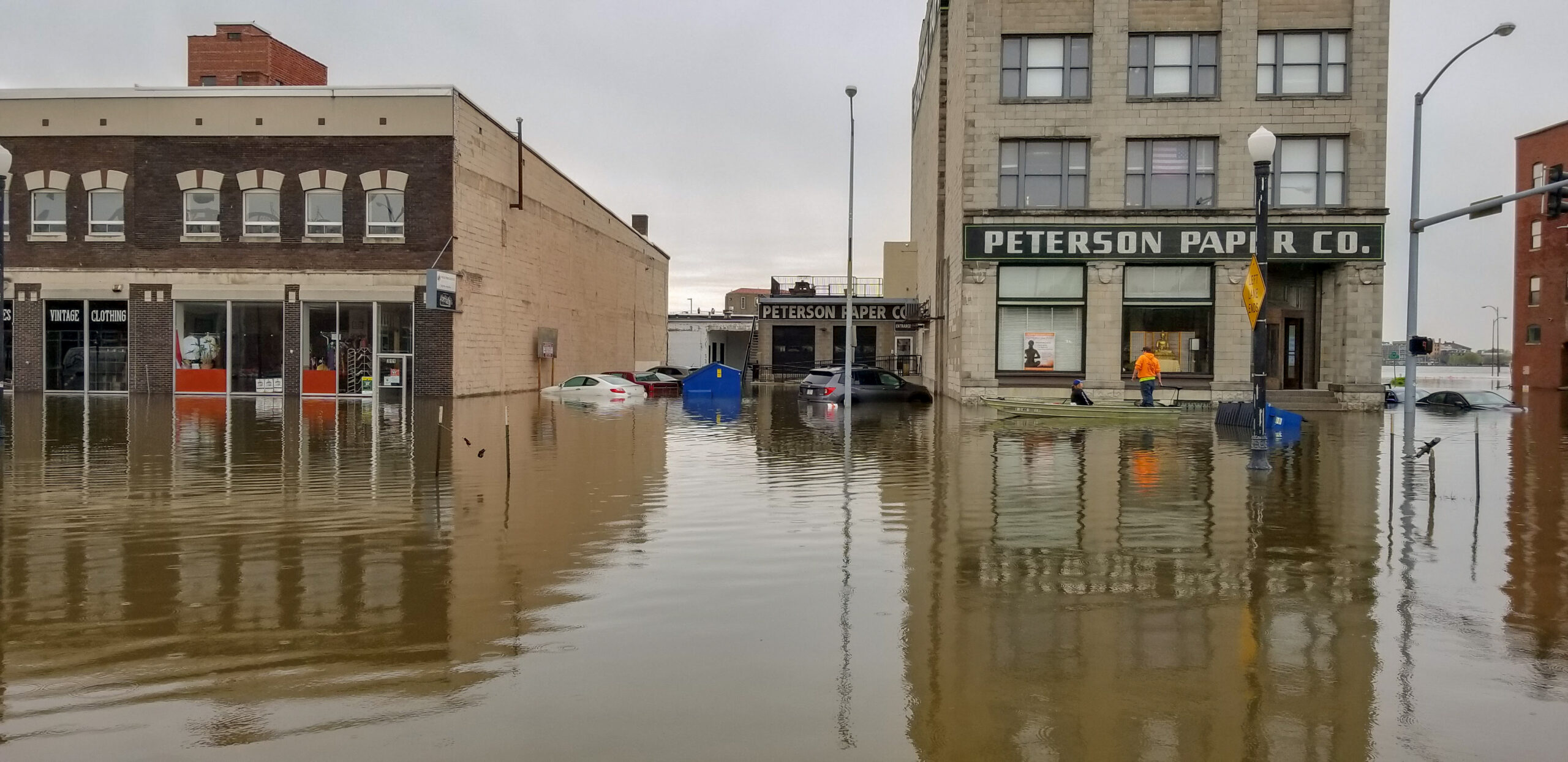 Flooding of the Mississippi River, in Davenport, Iowa, in 2019 | Photo by Olivia Dorothy