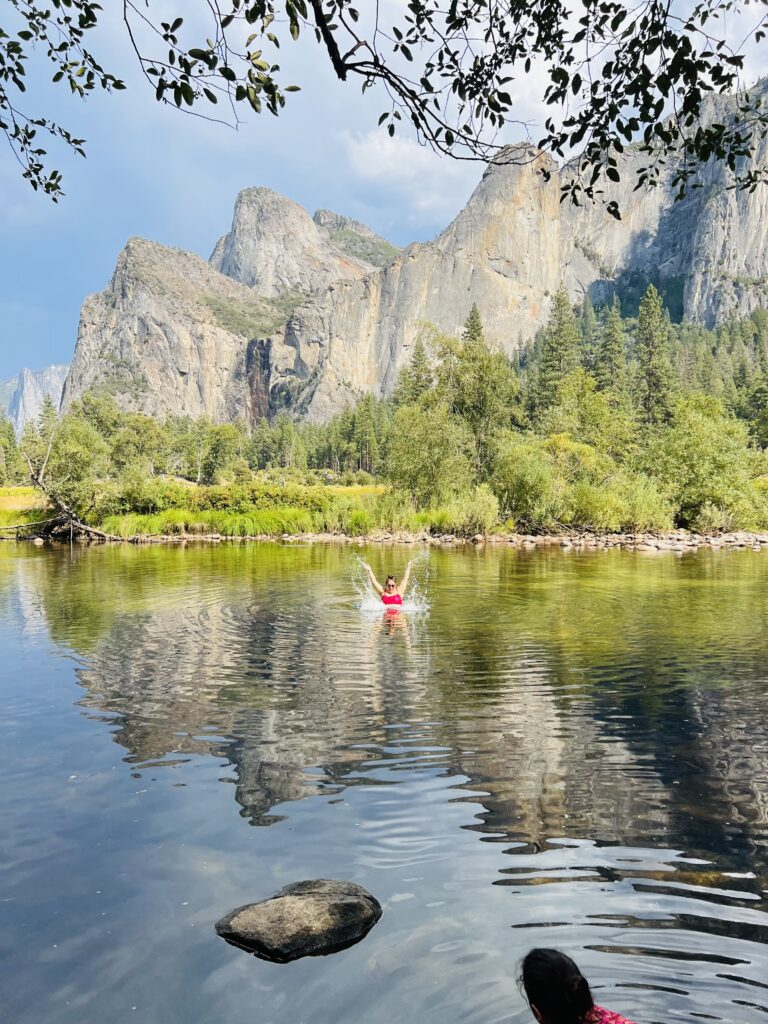Susana Sanchez-Young in the Merced River in Yosemite