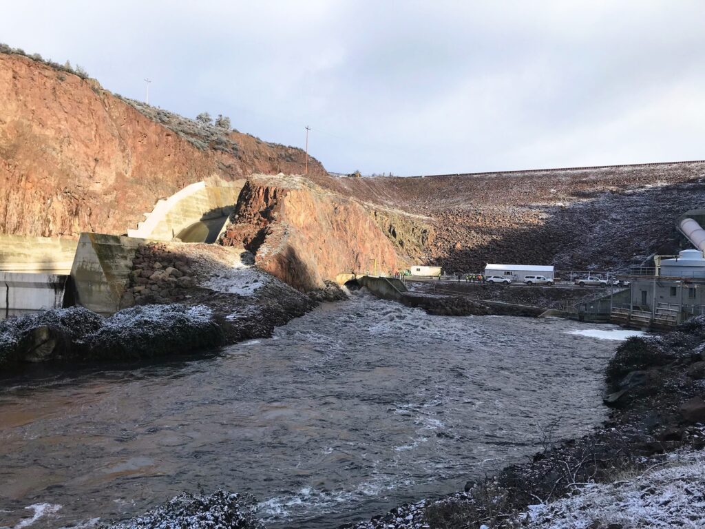 Iron Gate Dam after drawdown was initiated on the Klamath River | Katie Schmidt