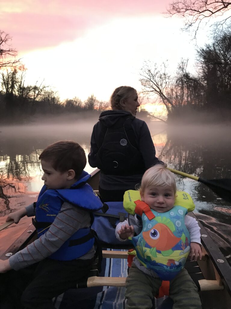 Katie Schmidt with her two children, Calvin and Luke | Karl Schmidt