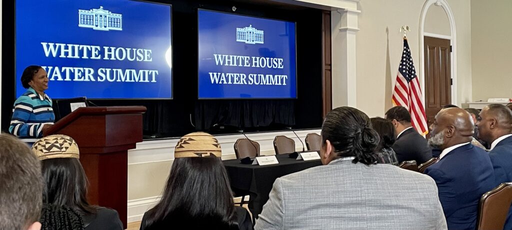CEQ Director Brenda Mallory addressing the Water Summit at the White House, April 23, 2024 | David Moryc